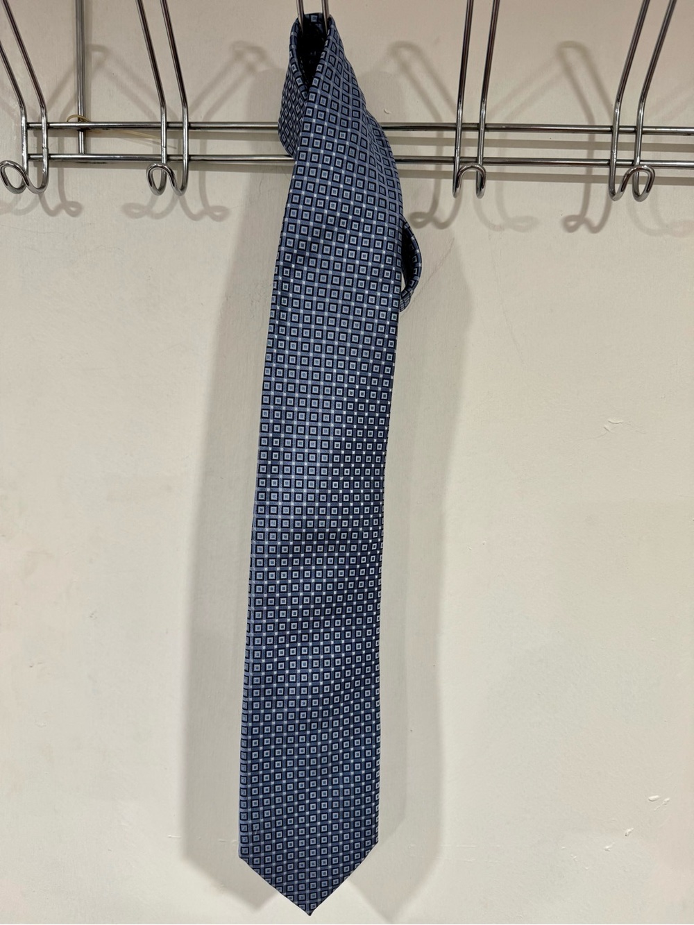 Alexander Julian Navy and Light Blue Geometric Silk Tie
